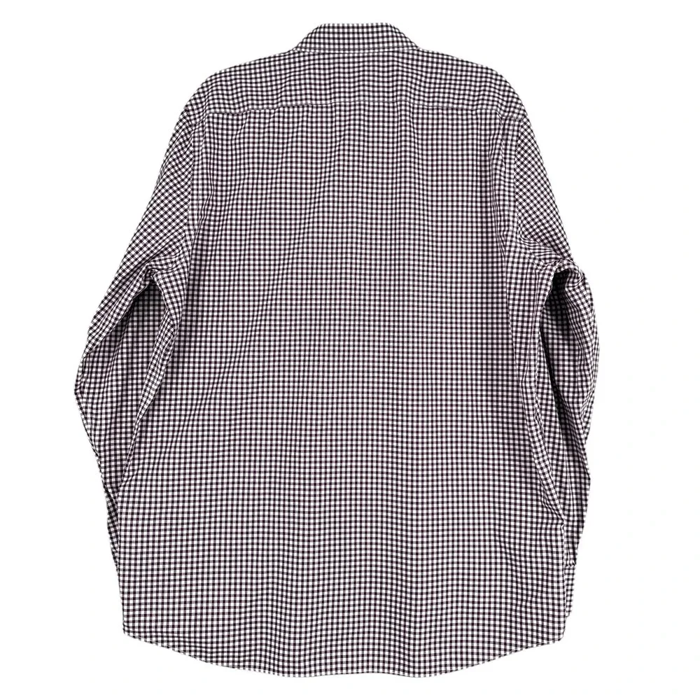 Banana Republic Slim Fit Gingham Check Long Sleeve Dress Shirt Mens XL Cotton‎
